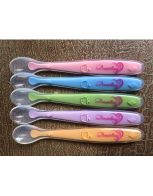 Set of 5 Food Grade High Quality Flexible Soft Ended Silicon Baby spoon Set