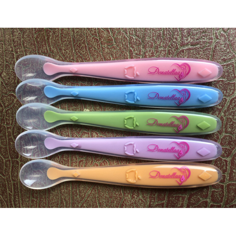 Set of 5 100% Food Grade High Quality Flexible Soft Ended Silicon Baby spoon Set ( Pack of 5 Beautiful Colors !) 