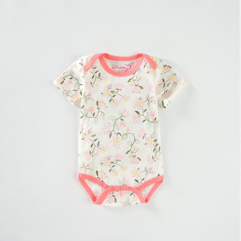 6M Short sleeve Baby Girl Cotton onesie romper bodysuit Soft Breathable Five Beautiful Designs