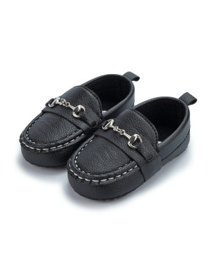 First walker Pu leather dress baby boy Soft sole infant Moccasin’s baby loafer’s shoes Black 