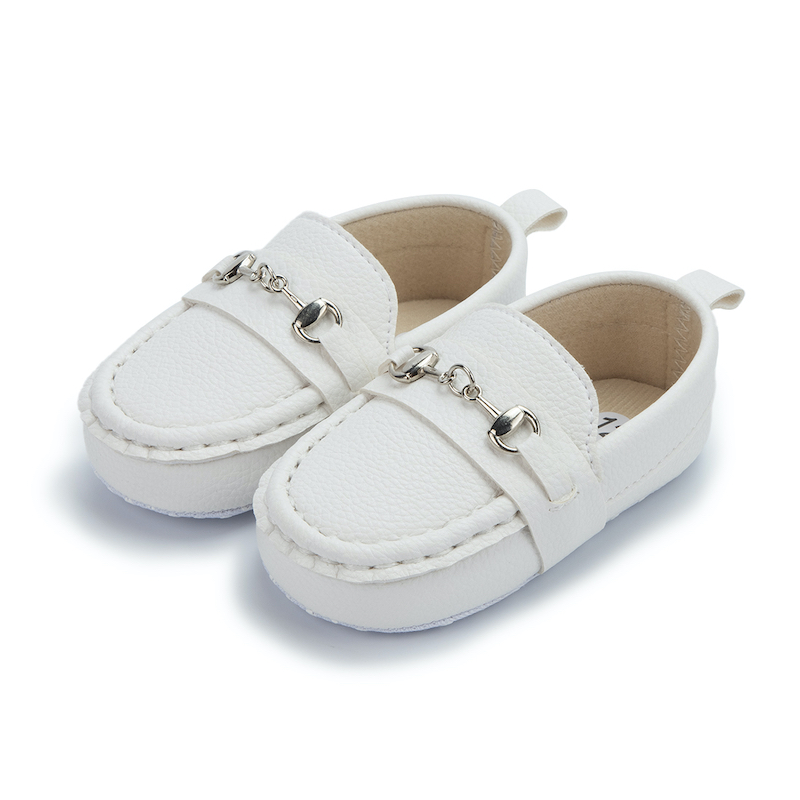First walker Pu leather dress baby boy Soft sole infant Moccasin’s baby loafer’s shoes White