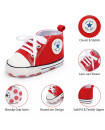 First Walker Canvas shoes crib Baby, High Top Ankle shoes Boy and Girl Red