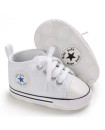 First Walker Canvas shoes crib Baby, High Top Ankle shoes Boy and Girl White 