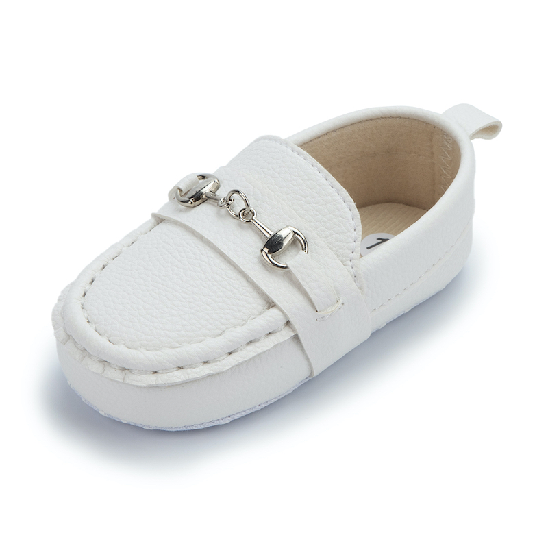 First walker Pu leather dress baby boy Soft sole infant Moccasins baby loafers shoes White
