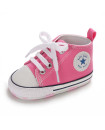 First Walker Canvas shoes crib Baby, High Top Ankle shoes Girl Pink