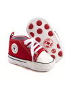 First Walker Canvas shoes crib Baby High Top Ankle shoes Boy and Girl Red