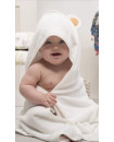 Highly Absorbent White Plush Soft Baby Hooded Towel 100% Bamboo Quick Dry, Hypoallergenic 35 x 35 Inch Ideal for Sensitive Skin Newborn-3Y