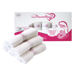 Bamboo White Washcloth 25x25 cm 6 Ultra-Soft washcloth for Sensitive and Delicate Skin