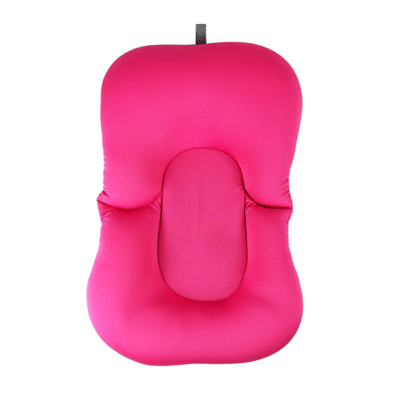 Foldable Non-Slip Soft Baby Girl Bath Pillow Padding Soft Infant Lounger for Tub Sink Rose Pink 0-9M