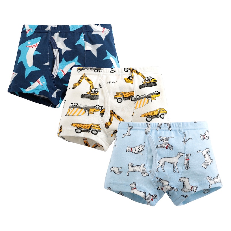 Boys Boxer Briefs Cotton Toddler Kids Underwear Pack of 3 Set 1 
