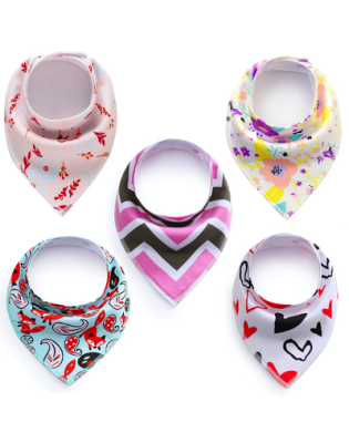 SET 1 Girls 5 Baby Bibs Age 0-24M