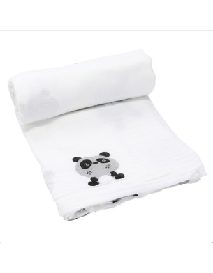 Organic 100% Cotton Panda Muslin Swaddle Blankets,soft,Hypoallergenic,120 x 120 cm fashionable! ( 1 Swaddle ) Perfect for Sensitive Skin