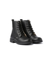 Made in Spain Nappa Leather Girls Black Military Style Boots EU25-EU31