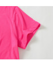 Rayon Pregnancy Dress O Neck Short Sleeve Knot Waist Solid Dress Bright Pink D025