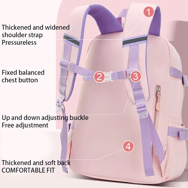 Cute Bunny Backpack Girls Large Capacity Waterproof School Bags