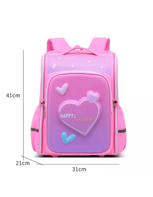 Girls School backpack Heart Shaped Fashion Model Student Backpack Pink