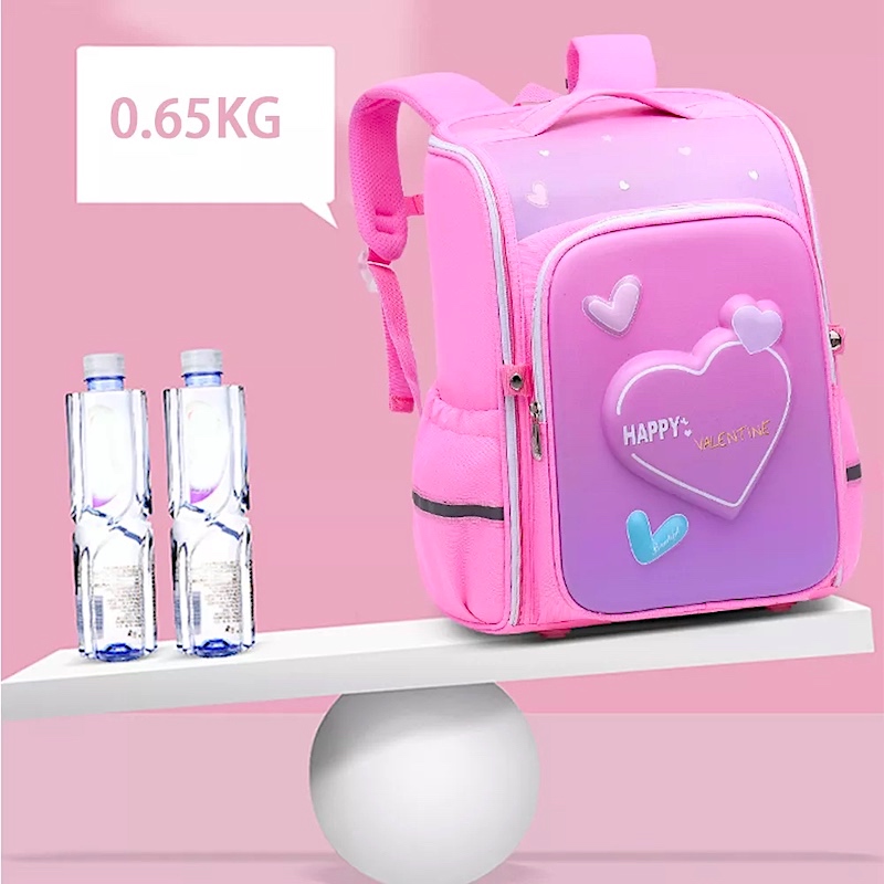 Girls School backpack Heart Shaped Fashion Model Student Backpack Pink