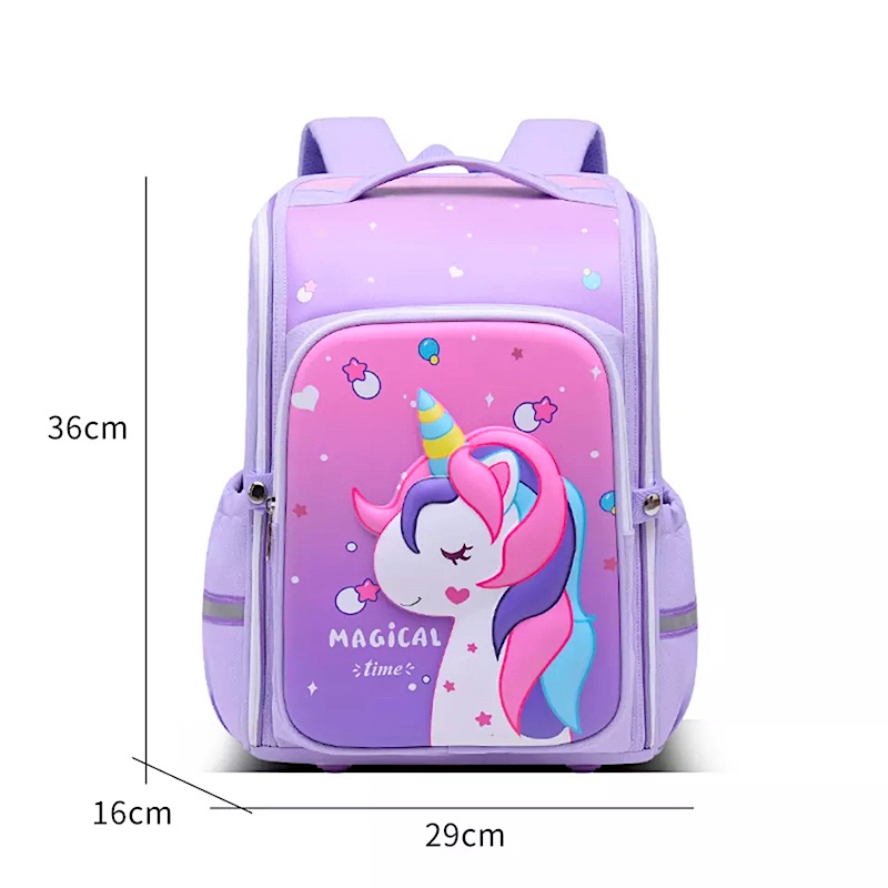 Girls School backpack Unicorn Shaped Fashion Model Student Backpack Purple Unicorn