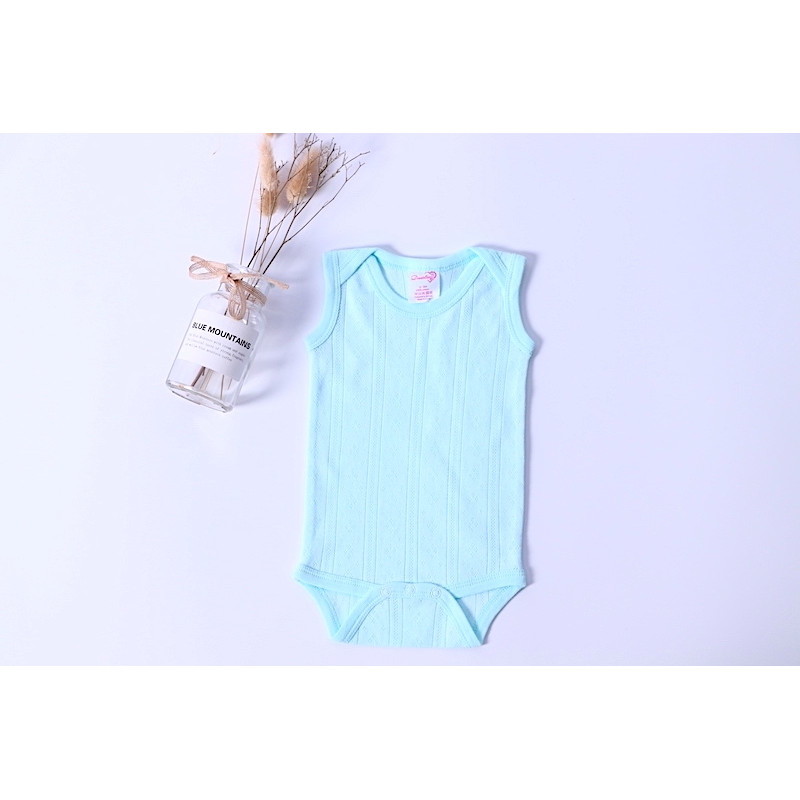 3M Sleeveless Jacquard Cotton Breathable Summer Baby Onesie 6 colors