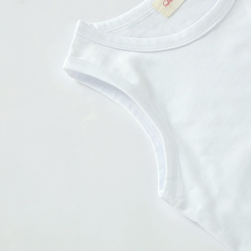 Boys 2Y-7Y Soft Organic Cotton White Tank Top Undershirts