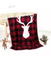 Deer Classic Grid Cotton Knitted Baby Blanket 100x80 cm