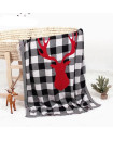 Deer Classic Grid Cotton Knitted Baby Blanket 100x80 cm