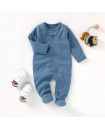 Organic Cotton Onesie 0-24M Baby Bodysuit Sleepers Footed Anit-slip Two Way Zipper Long Sleeve