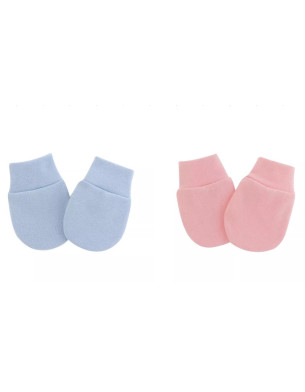 Blue, Pink 0-6M Organic Cotton  Baby No Scratch Mittens