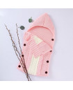 Grey Pink Crib Baby Cart Envelope Crochet Sleeping Bag for Babies 74x35cm