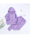 Winter 2Y-7Y Organic Cotton, Polyester Pullover Hooded Sweater Pant set-BS63F