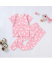 Pajama Set 2Y-7Y Organic Cotton O-neck Super Soft And Breathable Pink Swan HY6001-1