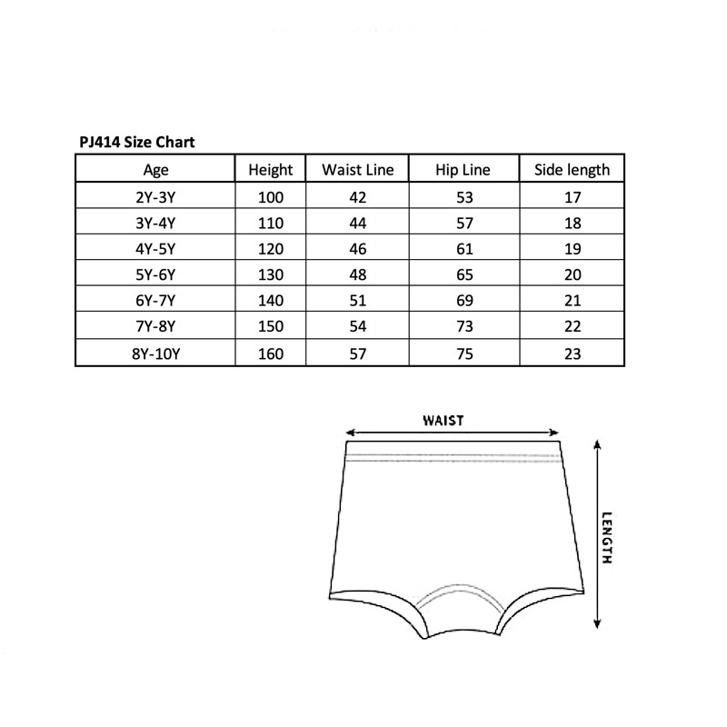 Girls 2Y-10Y Underwear Pack of 3 Combed Cotton Boxer Briefs PJ414 Mermaid H920
