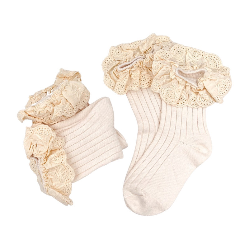 Girls 3 Pairs White 3Y-8Y Cotton Frilly Socks-KS94
