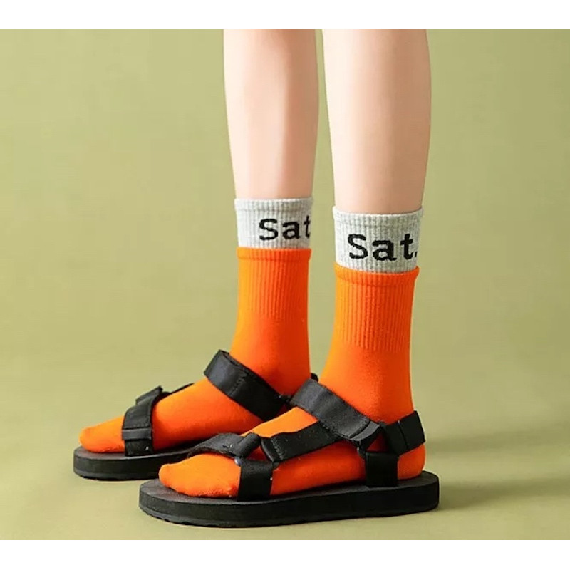 Girls 6-12 Years Days of the week Sat-Fri Cotton Socks 7 Pairs sporty casual socks 
