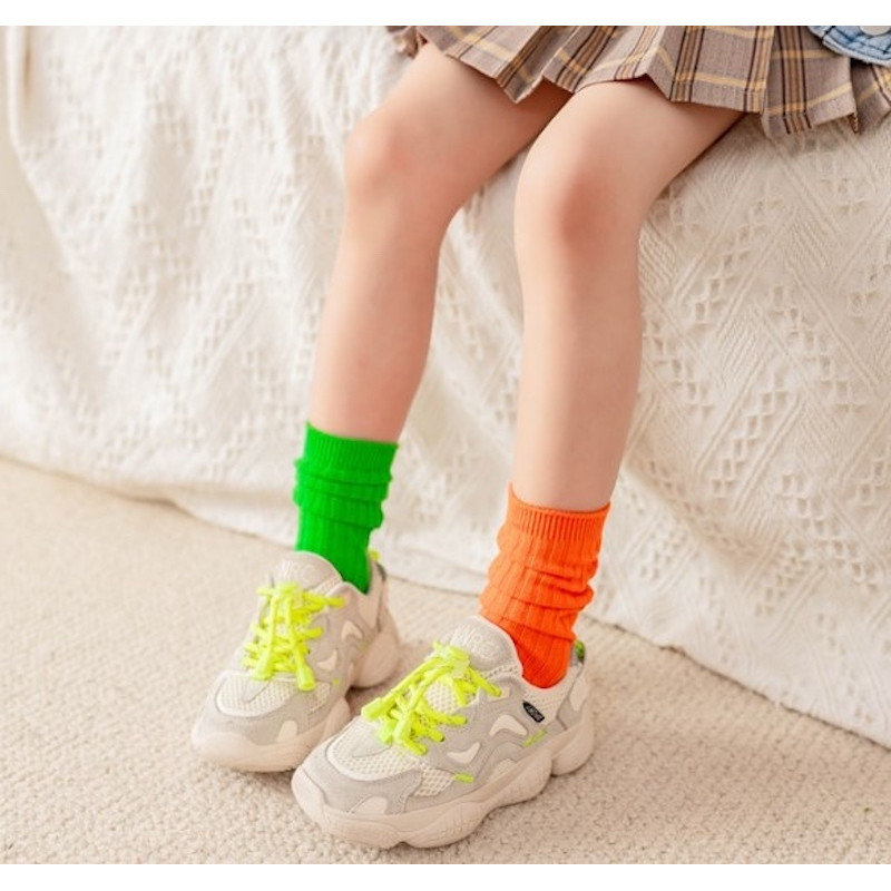 Girl 5-12 Years 7 Pairs Autumn Winter Slouch Cotton Socks Long Crew Socks