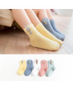 Girls 6-12 Years Rabbit Design Set of 5 Pairs Cotton Quarter Socks KS125