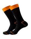 Unisex EU 38-46 Anti-Odor Black Socks Colorful Cuffs Premium Bamboo Crew Socks Super Soft 6 Pairs