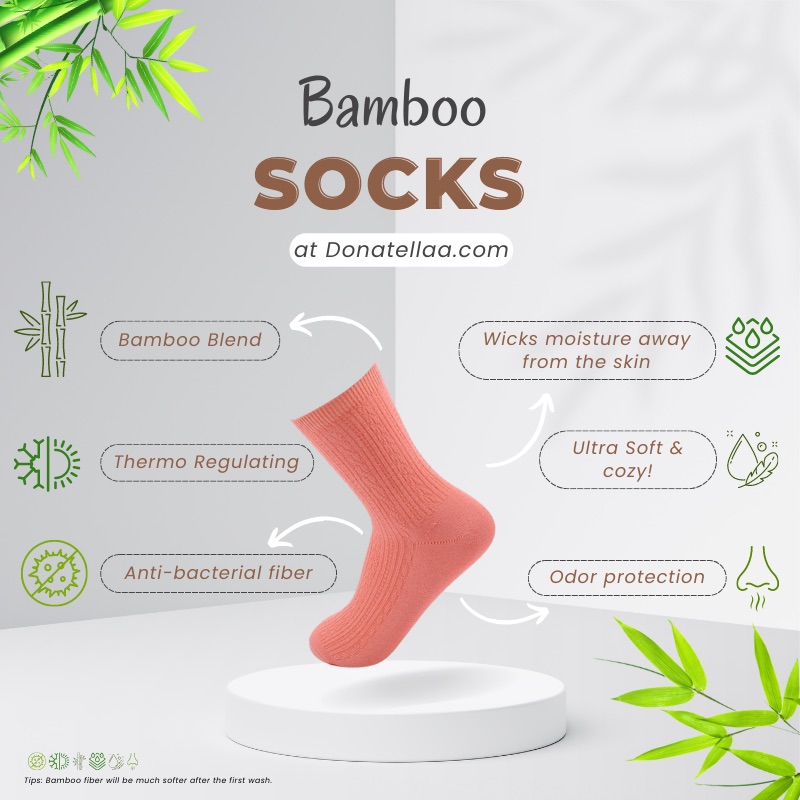 Anti-Odor EU 38-41 Women Summer Spring Bamboo Socks Set of 6 pairs S04