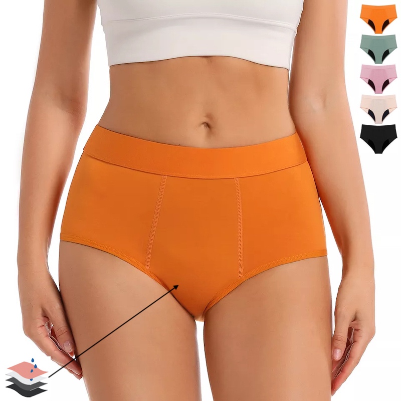 Teens Women Period Menstruation Small-2XL underwear Zero leakage Orange