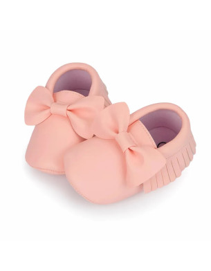 Baby 6M-18M bowknot girl dress comfortable shoes Pink