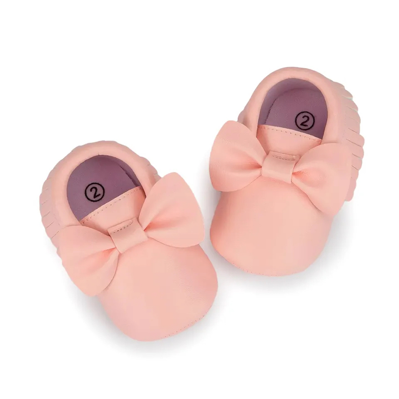 Baby 6M-18M bowknot girl dress comfortable shoes Pink