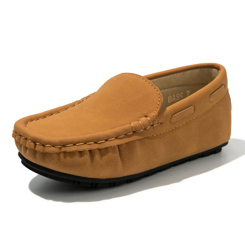 Toddler Moccasin Shoes EU22-25 Size Suede leather Rubber anti slip Brown