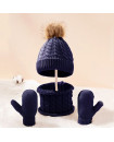 Handmade 4y-8y crochet knitted children kids winter Beanie neck warmer gloves