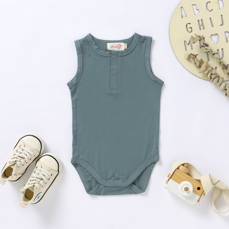 Bamboo 0-24M Baby Bodysuit Summer Sleeveless Infant Toddler Rompers Baby Clothes Soft and Natural
