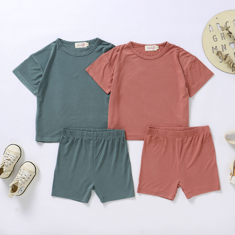Summer Bamboo Baby T-shirt and short Set Unisex Soft Cool and Natural 