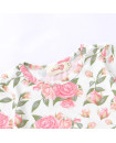 Rose Design Organic Cotton Girls Twirl Dress 2Y-10Y short sleeve 