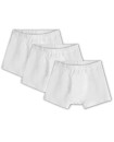 Organic Cotton 4-14 Years Boys underwear Boxer Briefs 3-Pack with Functional Fly and Fabric Covered Elastic White 