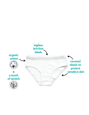 Organic Cotton 2y-14y Hipster Bikini underwear Soft and Fresh Panties 3 Pack Underwear Set 