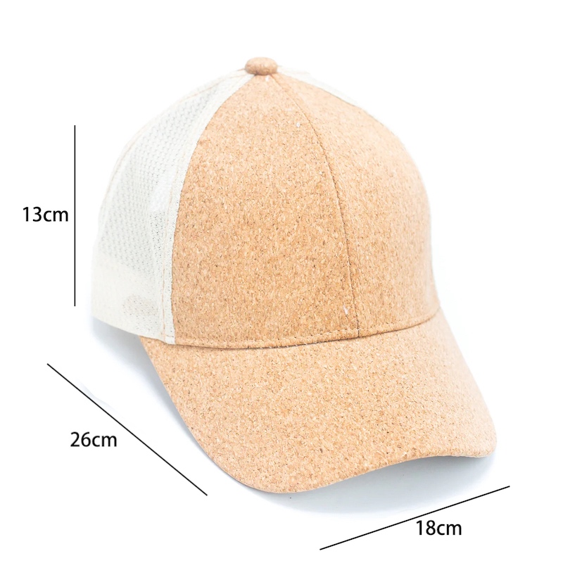 Made in Portugal Cork Baseball Cap with Breathable Mesh L-913 One Size Fits All