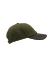 Made in UK Tweed Baseball Cap with Leather Peak One-Size Colour Dark Sage
